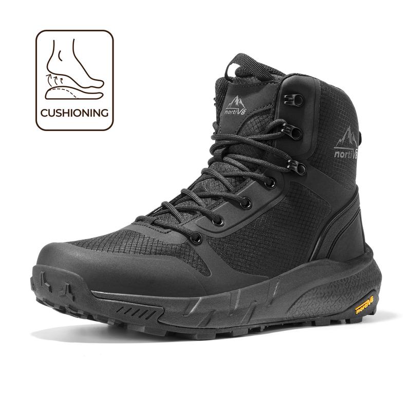 【Fall Deals】 Metrostrike Men's 8-in Closed Design Plain Nylon Cloth Round Toe Laced Tactical Walking Shoes, Lightweight Shock-Absorbing Comfort, Side Zipper Mesh Hiking Work Safety Footwear for Workers - Father's Day Gift,outdoorfun