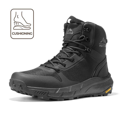 【Fall Deals】 Metrostrike Men's 8-in Closed Design Plain Nylon Cloth Round Toe Laced Tactical Walking Shoes, Lightweight Shock-Absorbing Comfort, Side Zipper Mesh Hiking Work Safety Footwear for Workers - Father's Day Gift,outdoorfun