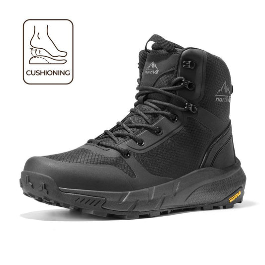 【Fall Deals】 Metrostrike Men's 8-in Closed Design Plain Nylon Cloth Round Toe Laced Tactical Walking Shoes, Lightweight Shock-Absorbing Comfort, Side Zipper Mesh Hiking Work Safety Footwear for Workers - Father's Day Gift,outdoorfun