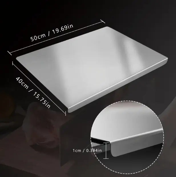 Stainless Steel Cutting Board, Non-Slip Kitchen Chopping Board, Heavy Duty Kitchen Accessory, Household Food Prep Gadget for Home Kitchen