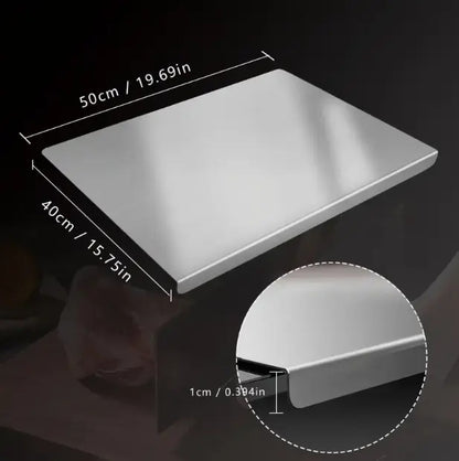 Stainless Steel Cutting Board, Non-Slip Kitchen Chopping Board, Heavy Duty Kitchen Accessory, Household Food Prep Gadget for Home Kitchen