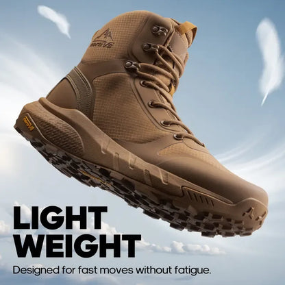 【Fall Deals】 Metrostrike Men's 8-in Closed Design Plain Nylon Cloth Round Toe Laced Tactical Walking Shoes, Lightweight Shock-Absorbing Comfort, Side Zipper Mesh Hiking Work Safety Footwear for Workers - Father's Day Gift,outdoorfun