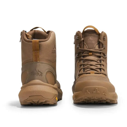 【Fall Deals】 Metrostrike Men's 8-in Closed Design Plain Nylon Cloth Round Toe Laced Tactical Walking Shoes, Lightweight Shock-Absorbing Comfort, Side Zipper Mesh Hiking Work Safety Footwear for Workers - Father's Day Gift,outdoorfun