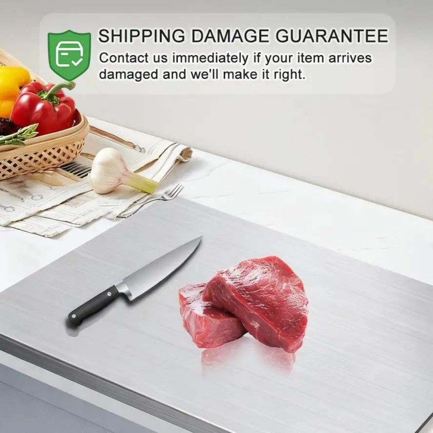 Stainless Steel Cutting Board, Non-Slip Kitchen Chopping Board, Heavy Duty Kitchen Accessory, Household Food Prep Gadget for Home Kitchen